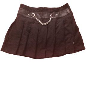 Hot topic black pleaded chain skirt
